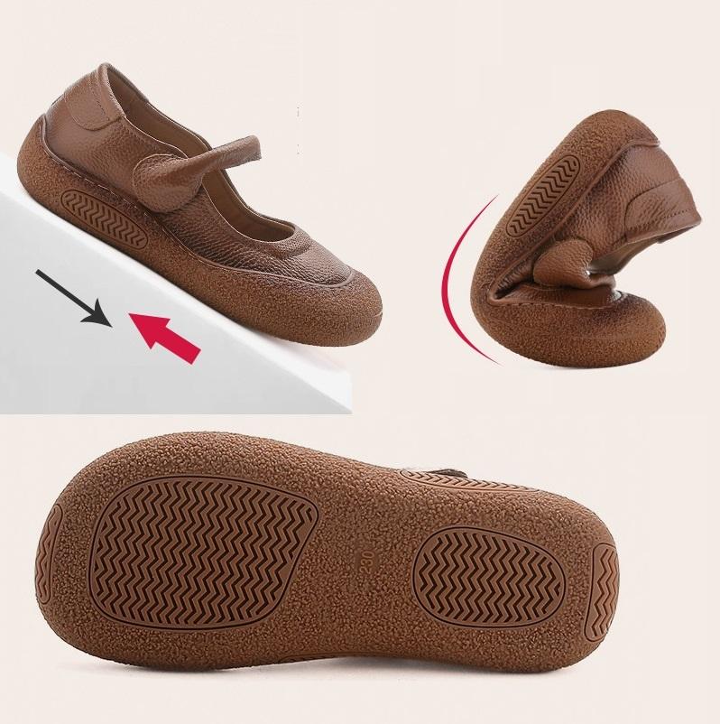 Fashion New Wide Toe Leather Shoes Women Mary Jane Flats Espadrilles Shoes Woman Vintage Loafer Roman Flats Ladies Fall Concise Moccasin