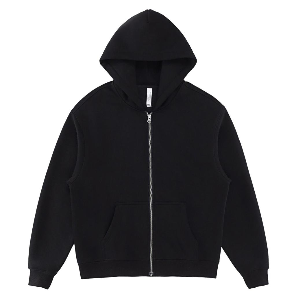 LVLV Custom | American 350g Fleece Brushed Wide-fit Zipper Hoodie with Embroidered Logo and Print Design