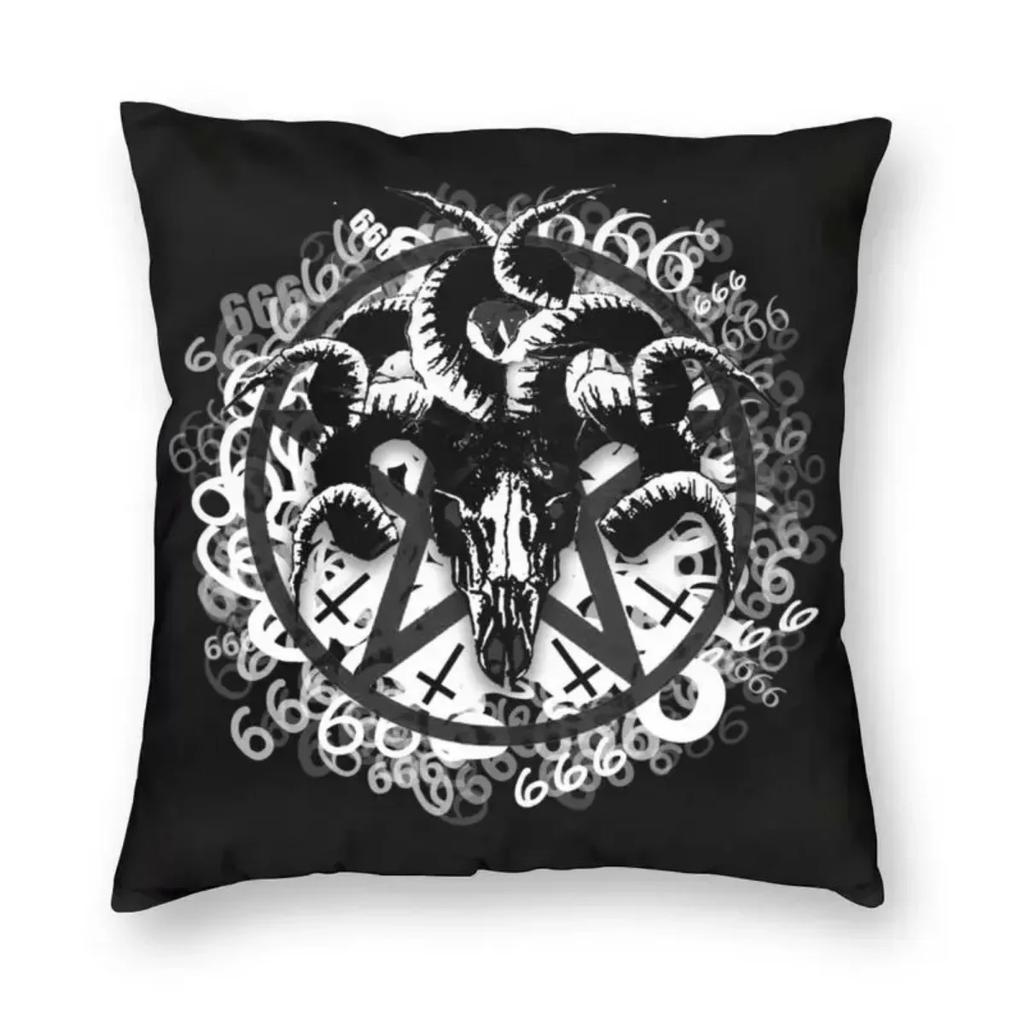 Diabeł Baphomet Damask Hail Satan Poszewka na poduszkę Szatański Krzyż Lewiatana Poszewka na poduszkę do rzucania na sofę Poszewka na poduszkę Wystrój domu  x