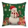 Christmas Pillowcase with Red and Green Colors, Warm Christmas Tree, Snowflake Element, Letter Print, Home Decoration Pillowcase