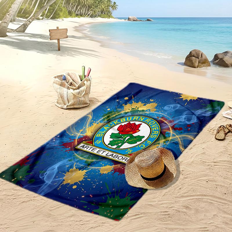 Telo Mare con Stampa Calcio Blackburn Rovers, Telo Grande Morbido Asciugatura Rapida per Spiaggia Campeggio Nuoto