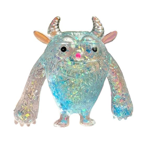 

Cartoon Cow Squeeze Toy with Glitter Stress Relief Cattle Demon Sugar Ball Sensory Toy Relaxation Anxiety Reduction Animal Fidget Toy синий
