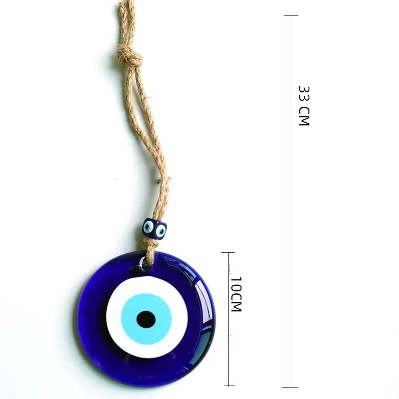 Poutavá modrá turecká skleněná závěsná dekorace, Velký amulet proti uhranutí pro domácnost, auto a kancelář, Amulet pro štěstí, Dárek