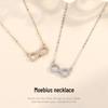 Mobius 925 Sterling Silver Diamond Infinity Love Necklace - Women's Trendy High-End Style.
