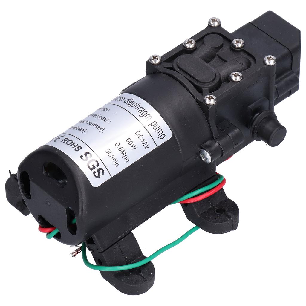 12V Water Pressure Diaphragm Pump 60W Self Priming Booster Sprayer Pump for Garden Irrigation Swimming Pools