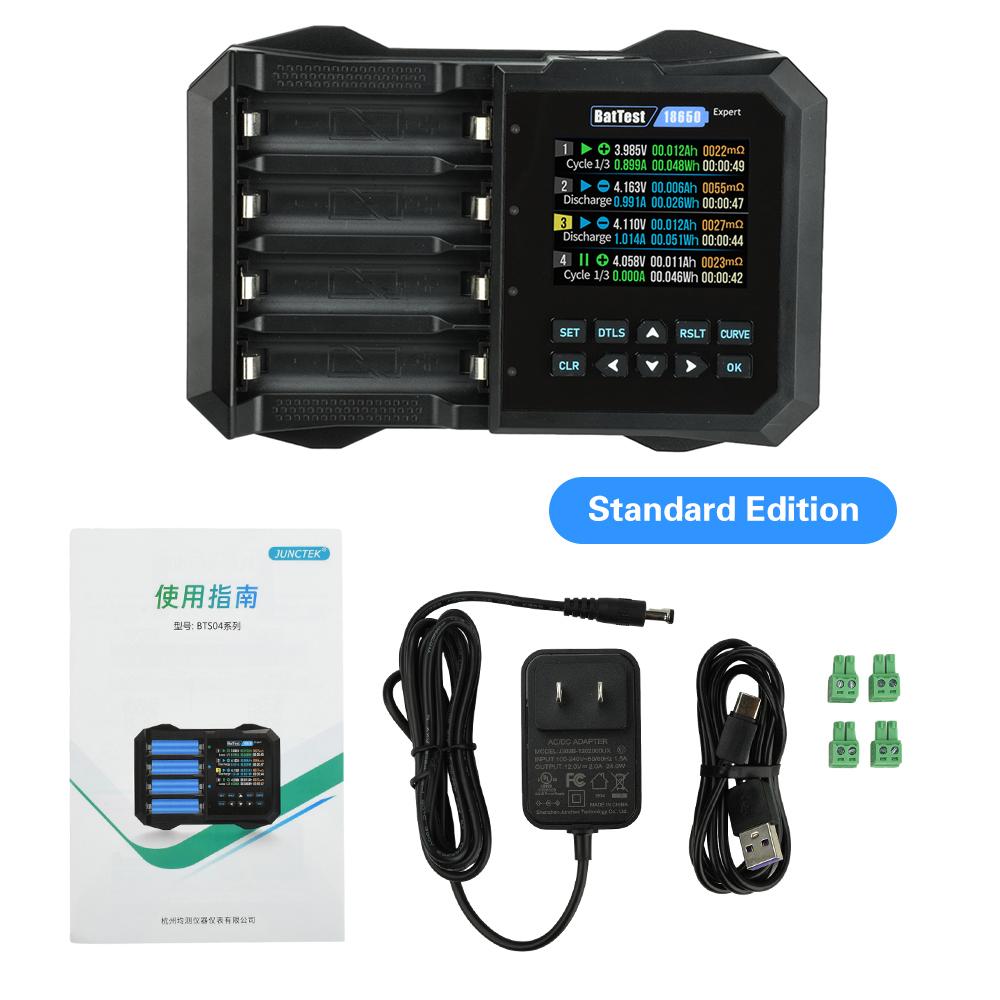 BTS04 18650 Lithium Battery Capacity Tester Internal Resistance Detector Auto Charge Discharge Precise Cell Monitor US Plug