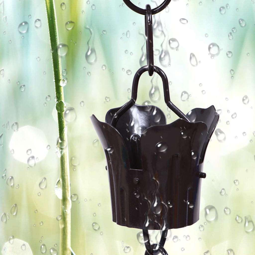 1M Elegant Rain Chain Large Petal Design Weatherproof Long-Lasting Rainwater Diverting Chain for House Gutter