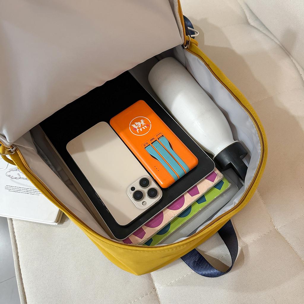 Schoolbag Korean version of dopamine contrasting backpack junior high school girls college wind lightweight student schoolbag versatile commuter
