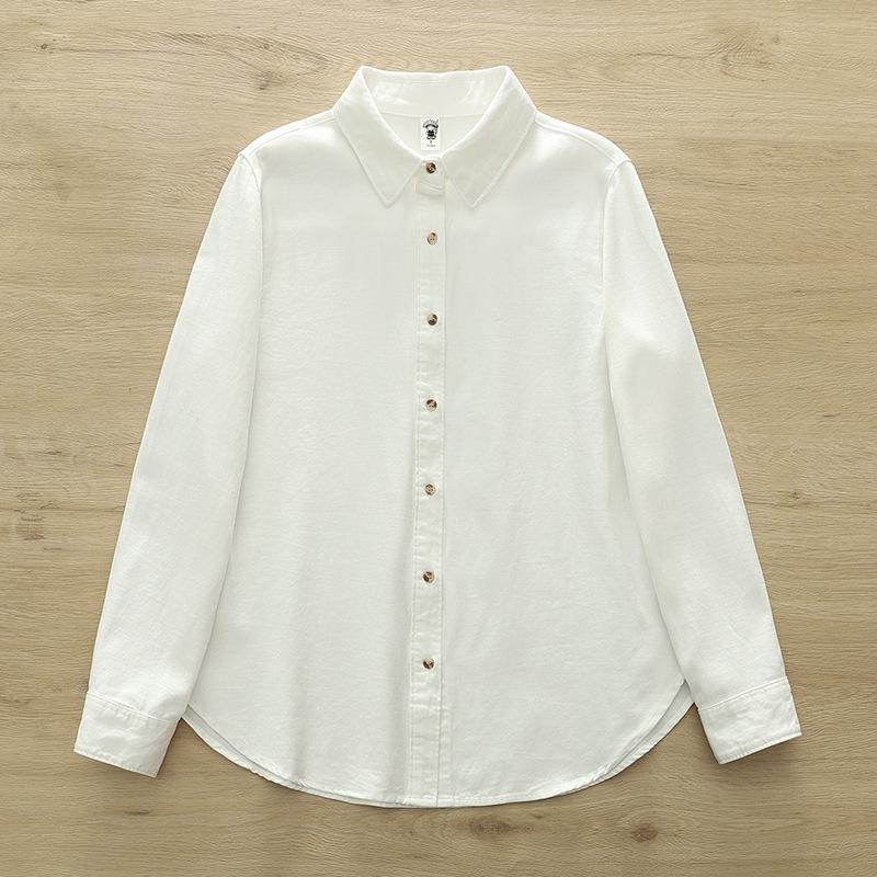 Japanese Style Long Sleeve Brushed Cotton Women's Shirt