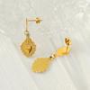European & American Retro Titanium Steel Heart-Shaped Gold-Plated Non-Fading Earrings for Women