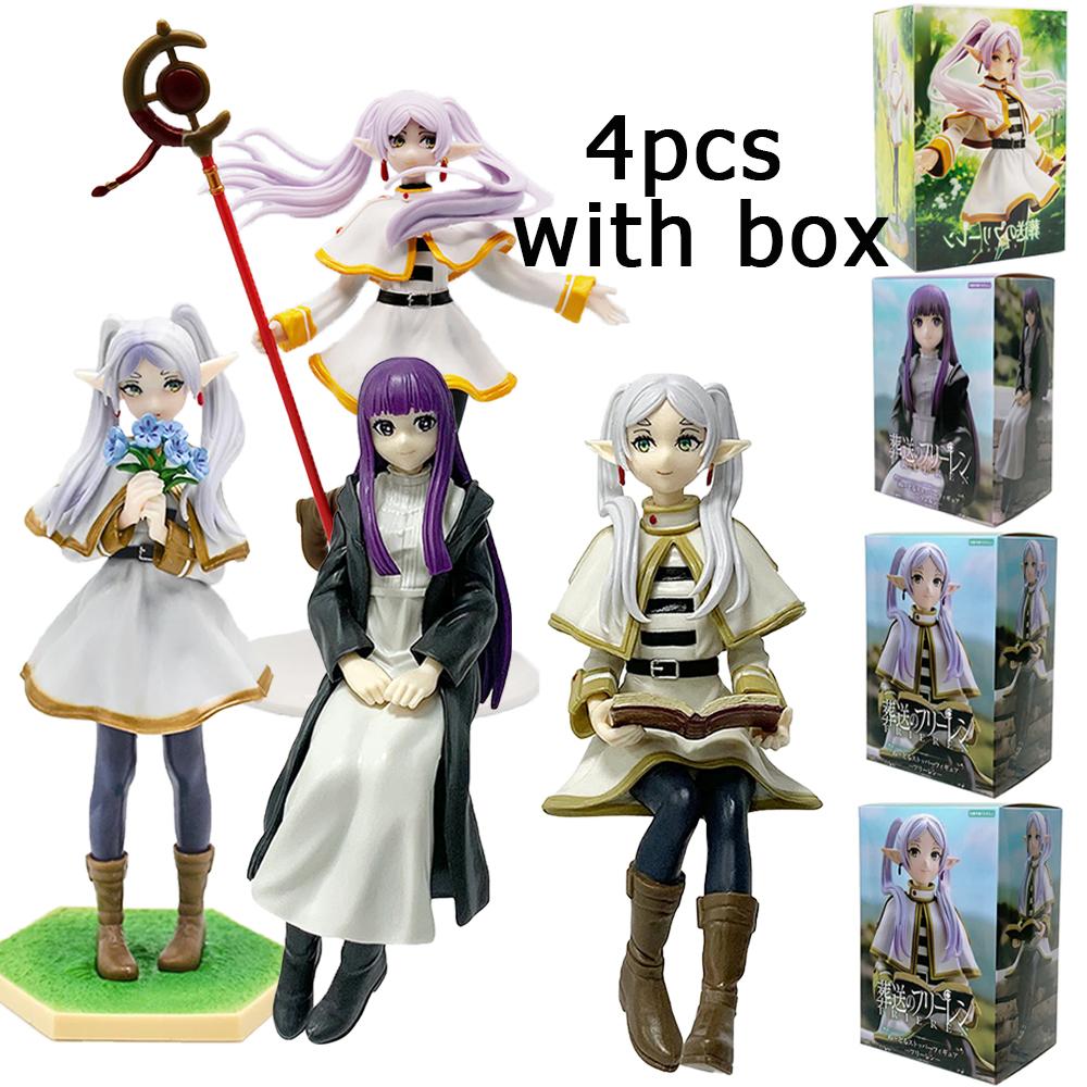4Pcs Furyu Noodle Stopper Sousou No Frieren Anime Girl Figure Frieren Beyond Journey'S End Action Figure Collectible Model Toys