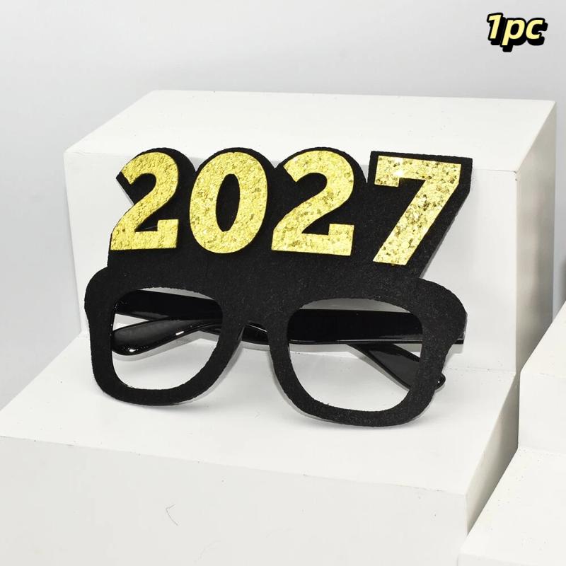 Diamond Glitter 2027 Party Glasses, Funny Eyeglasses for New Year, Christmas and Cosplay Decoration