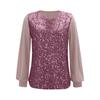 Women's Casual Round Neck Long-sleeved Loose-fitting Sequined Top
