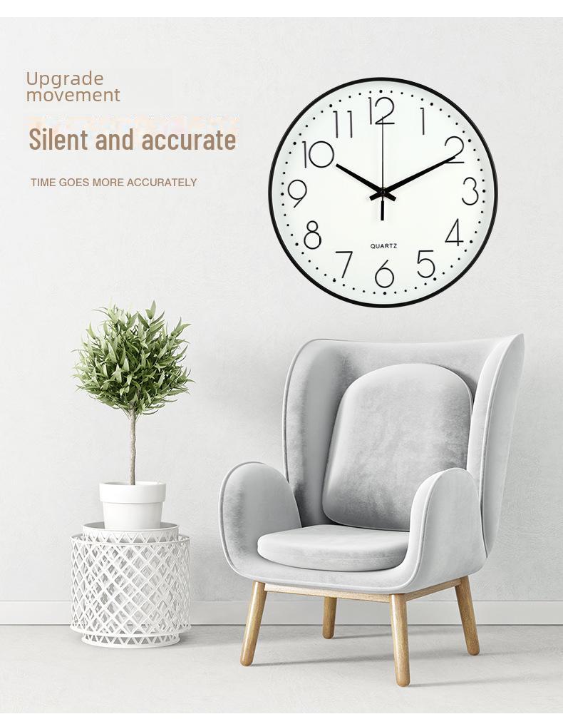 10-Inch Nordic Style 3D Wall Clock for Bedroom or Living Room