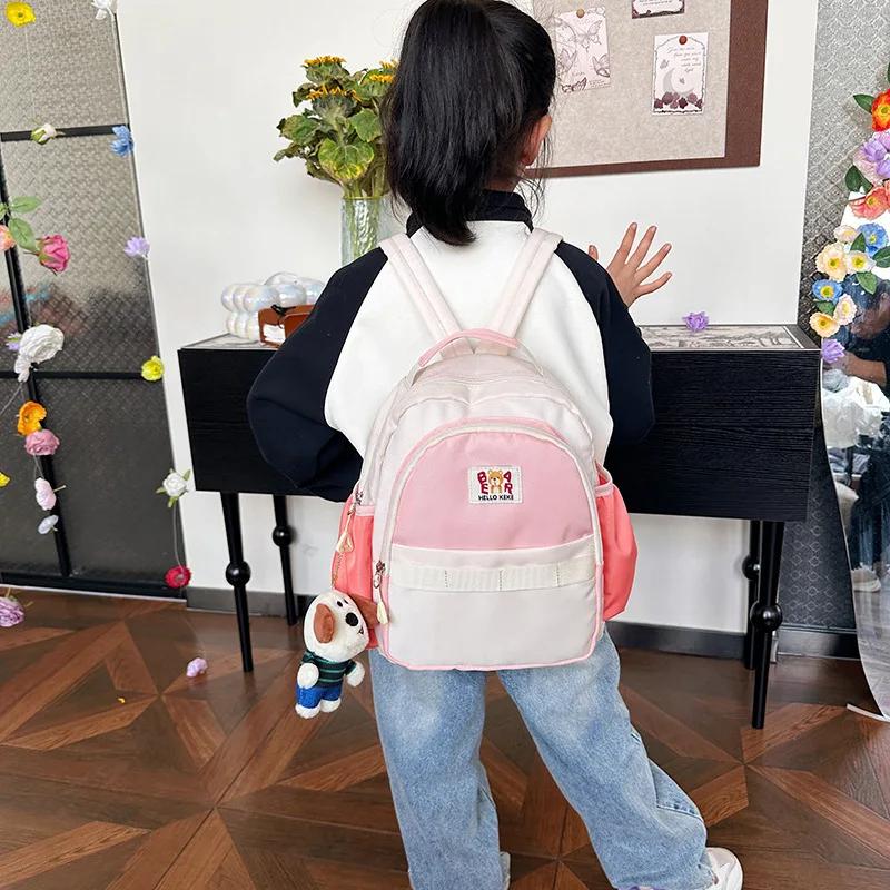 Cute Bear Kindergarten Schoolbag for Primary Students Spine Protecting and Burden Reducing Backpack