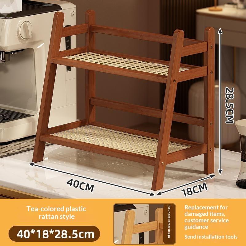 1PC Sunny Biere Removable Bamboo Storage Rack -Desktop Space Saving Organizer For Office Balcony Home Kitchen Countertop Storage