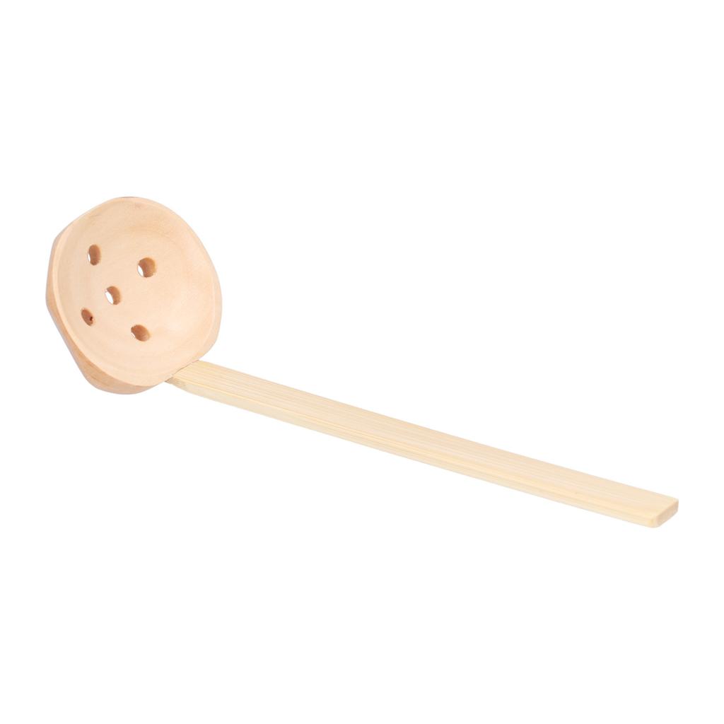Utensili in Legno Cucchiaio da Zuppa per Hot Pot Cucchiaio Forato con Manico Lungo per Cucinare in Casa Scolapasta