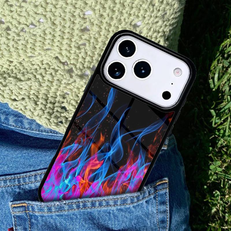 Cool Flame Colorful Pattern Phone Case Cover for IPhone 11 12 13 14 15 16e 17 Pro Max Coque for IPhone 17 Air