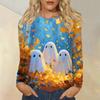 Women's Daily Casual Long-sleeved Printed O-neck Top