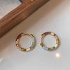 Gold Color Metal Round Earrings Round Hoop Hoop Earrings New Mini Hoop Earrings  For Women