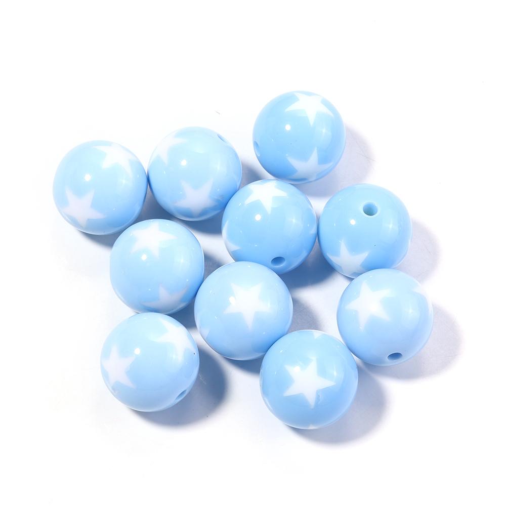 10-20pcs/lot 12 16 20mm Acrylic Beads Double Color Star Round Beads Loose Spacer Beads For Jewelry Making DIY Bracelet Necklace