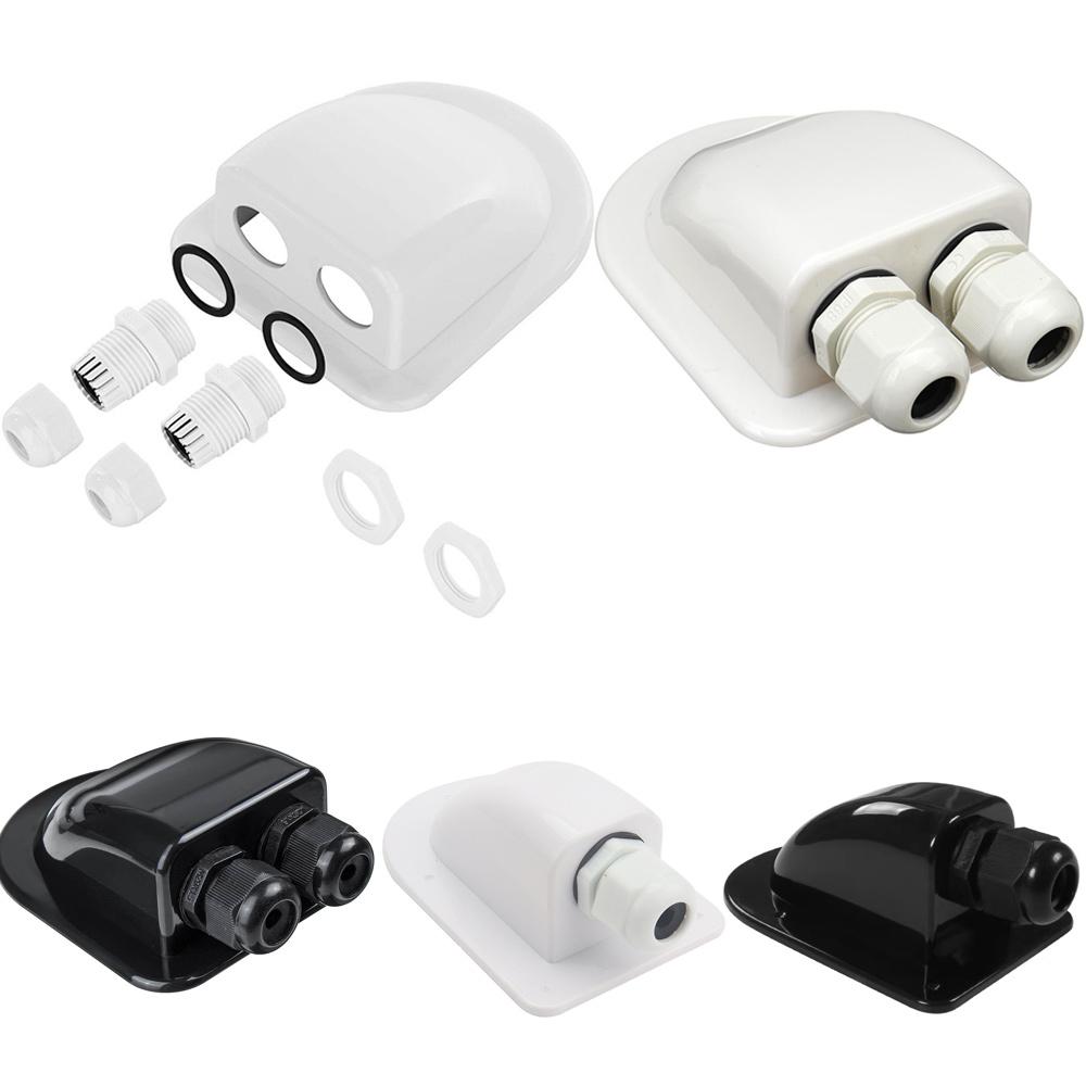 Waterproof ABS Solar Panel Double/Single Hole Wire Cable Entry Gland Sealing Junction Box Curved Connector For RV Caravan