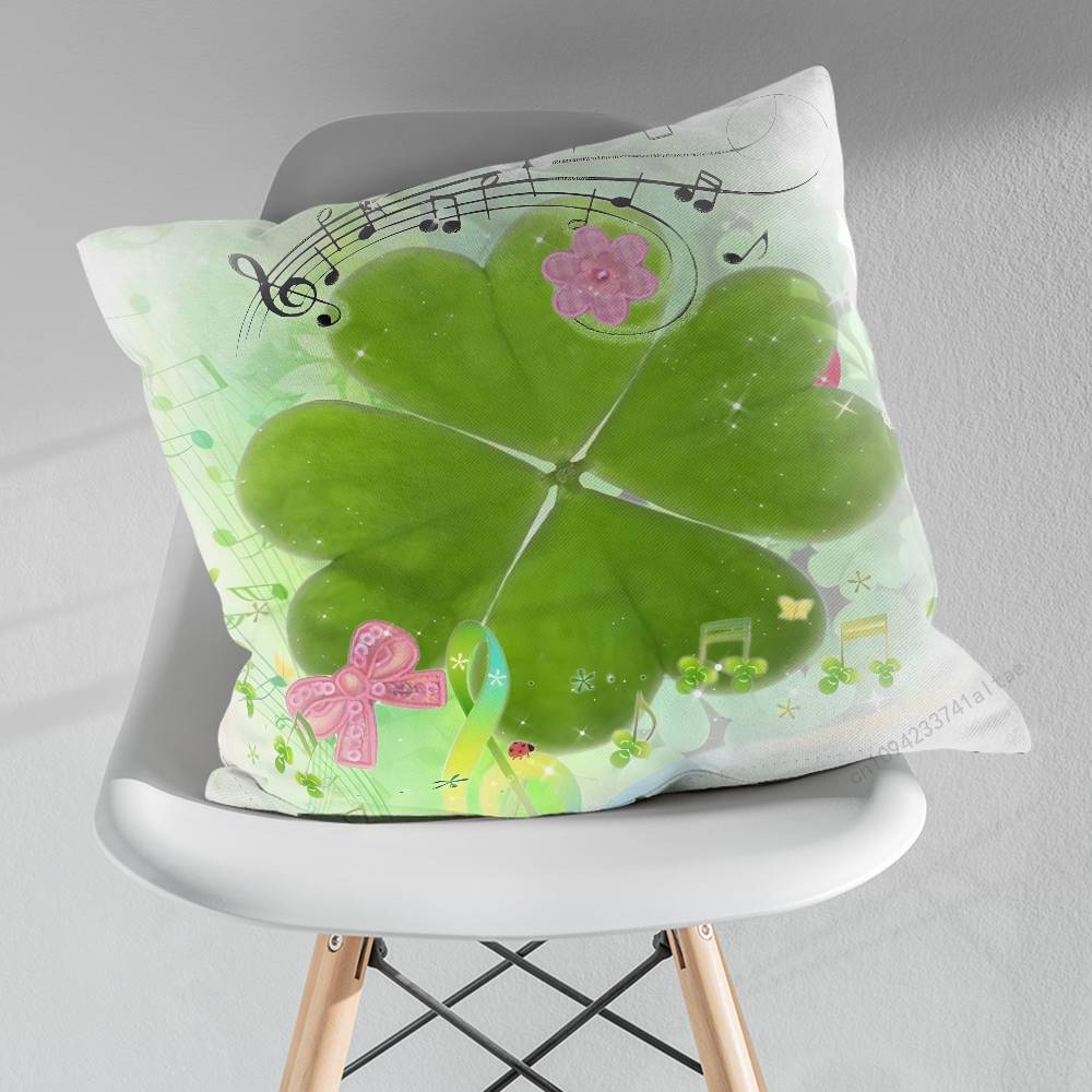 Glücksklee Kissenbezug für Wohnzimmer Sofa Kissenbezug Heimdeko Schlafzimmer Zimmer Bett Kissenbezug