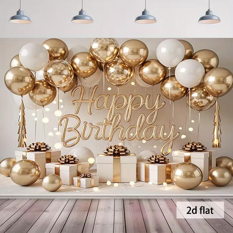 2D Black Gold Retirement Backdrop, Polyester Happy Retirement Party Background Banner 47.2x31.5inch/120*80cm