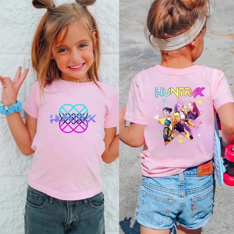Kids T-Shirt Kpop Demon Hunter Graphic Tops Harajuku Korean Boys Girls Streetwear Short Sleeve Tees Children Clothing