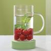 High Borosilie Glass Cup with Sc Large Capaci 000ml Tea Brewing Cup Heat Resistant Lid Included Home Use Water Cup