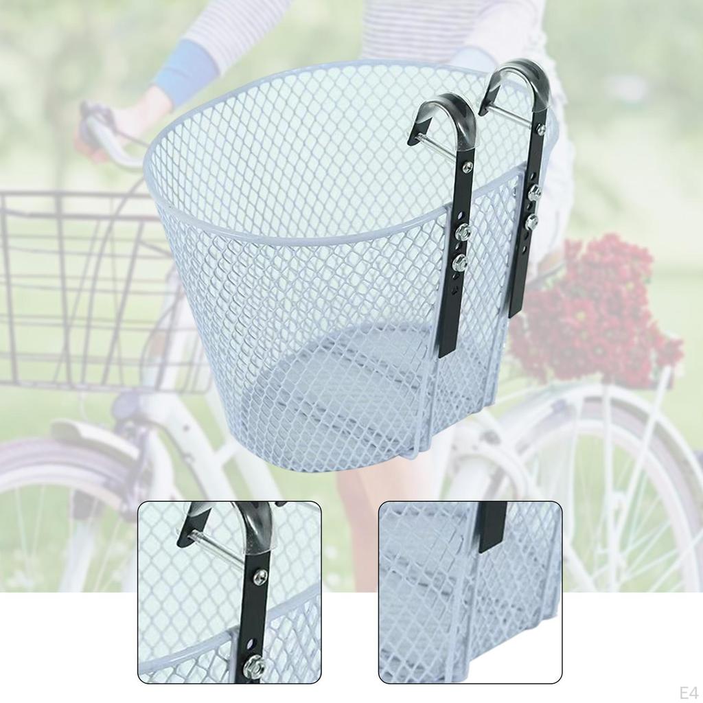 Koszyk Rowerowy Przedni Kierownica dla Dzieci Dorosłych z Regulowanymi Haczykami Jazda na Rowerze
