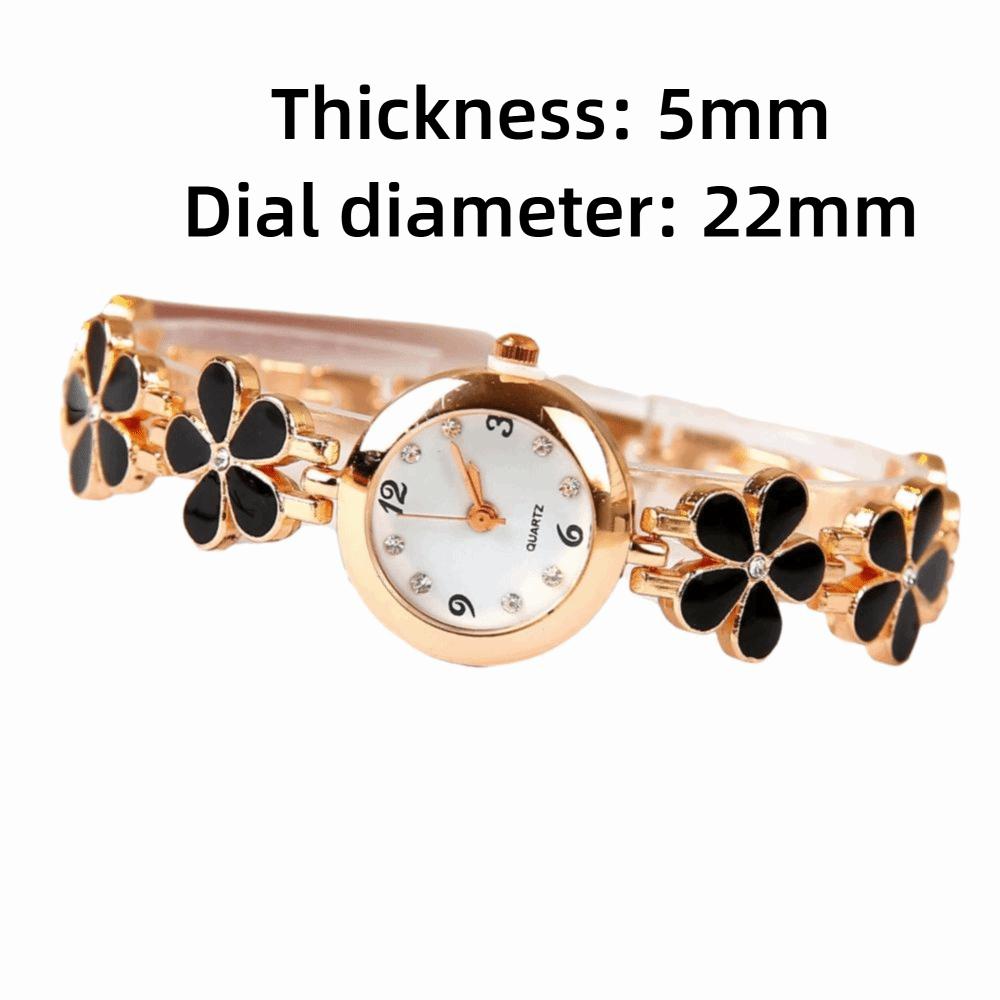 Fashionable Multi Color Women's Quartz Watch Five-Leaf Flower Small & Delicate Ladies Watch Floral Design Watch Perfect Gift