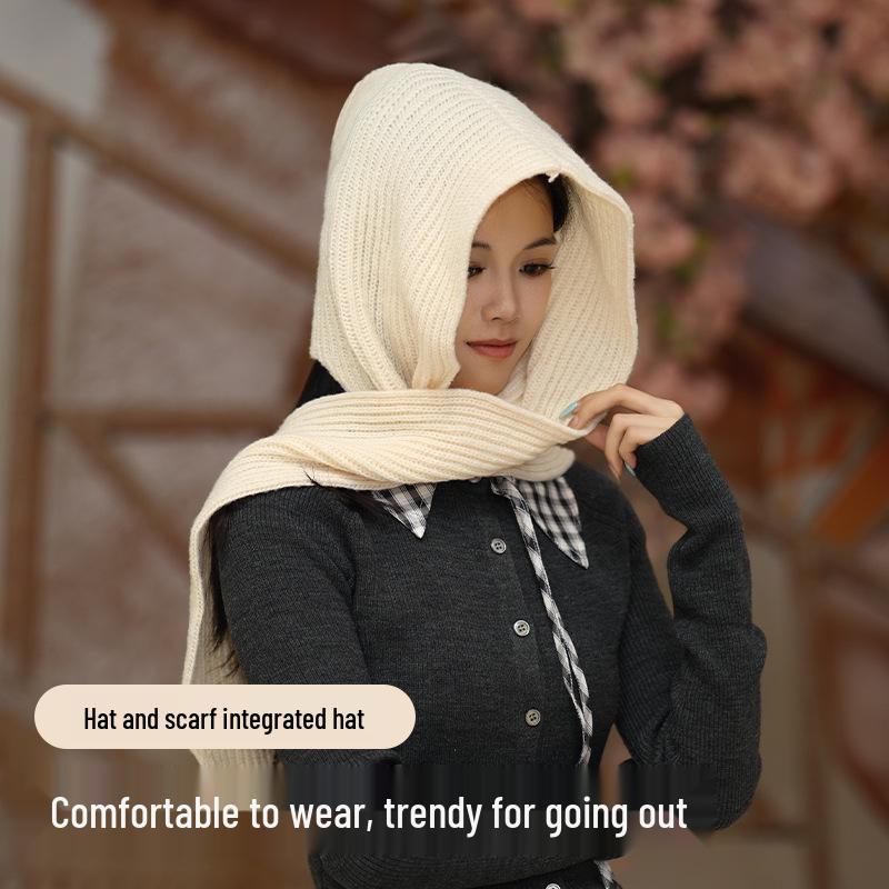 Women's Knitted Hat & Scarf: Japanese and Korean Style Collar & Shawl for Autumn/Winter