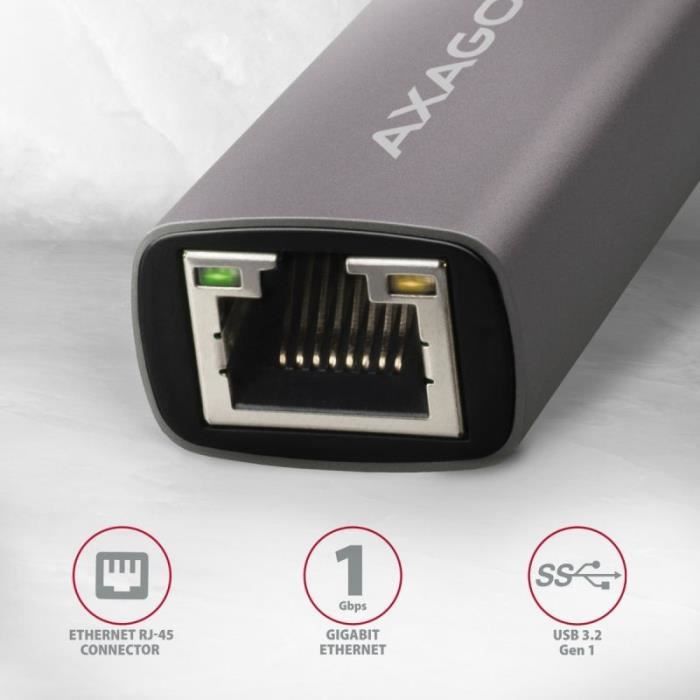 Adaptateur Ethernet - AXAGON - ADE-TRC - USB 3.1 Type C - Titangrau - 10/100/1000 Mbps