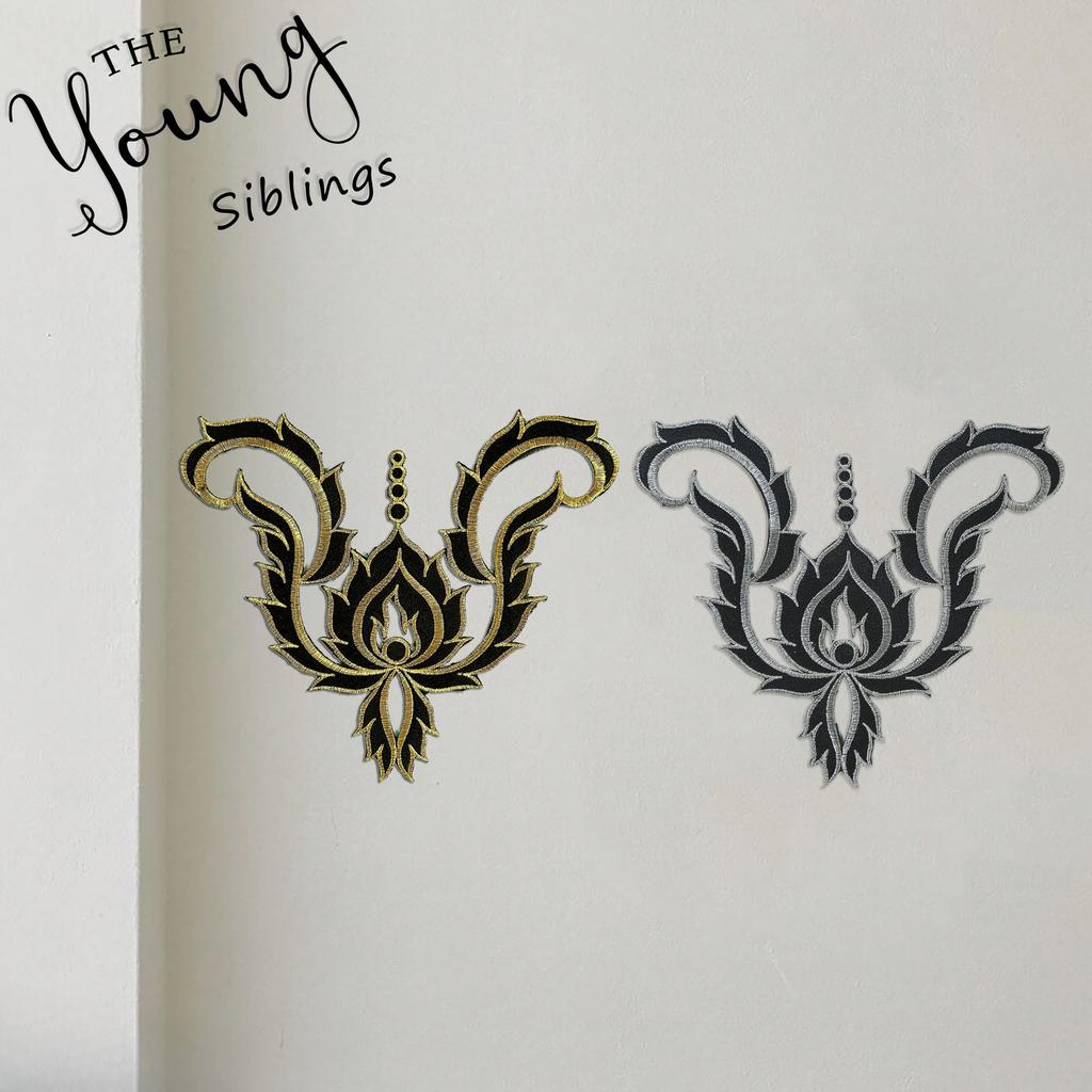 Two-Color Pattern Embroidery Cloth Sticker Diy Handmade Clothing Accessories Dress Opera Ethnic Clothing Accessories Hot Stamping Decal