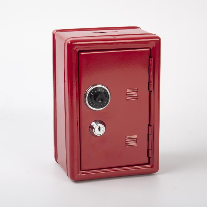 Mini Metal Piggy Bank with Password Combination Lock & Key Portable Small Money Safe for Kids Student Dorm Storage Use