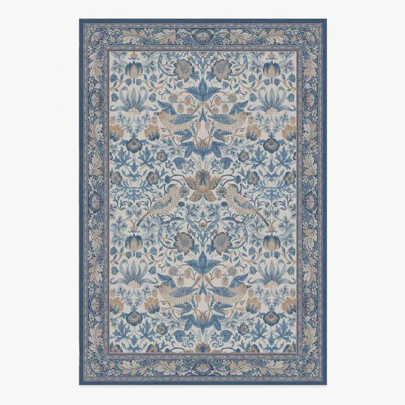 Carpet for Living Room Machine Washable Non-slip Floor Mat Home Decoration Large Size Vintage Floral Rug Soft Comfortable Rugs