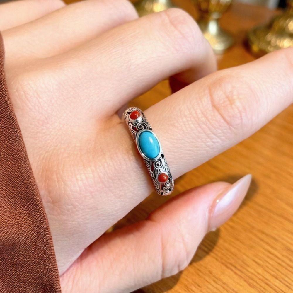 Adjustable Opening Auspicious Clouds Ring Hollow Pattern Irregular Opening Ring Popular Jewelry