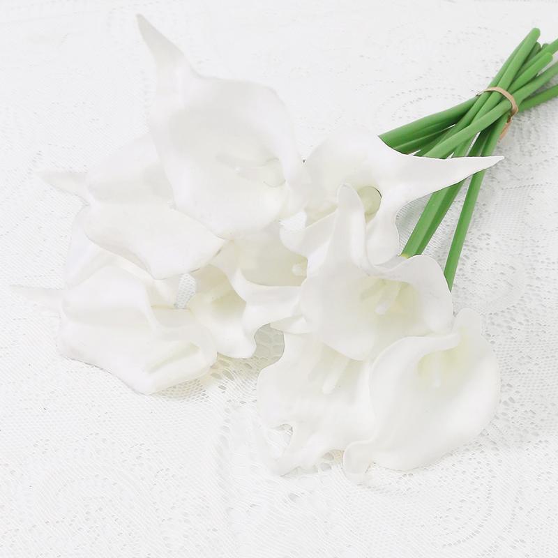 5Pcs PU Calla Lily Simulation Flowers for Home Decor Floral Arte Set Garden Wedding Decoration Bouquet DIY Vase Ornament