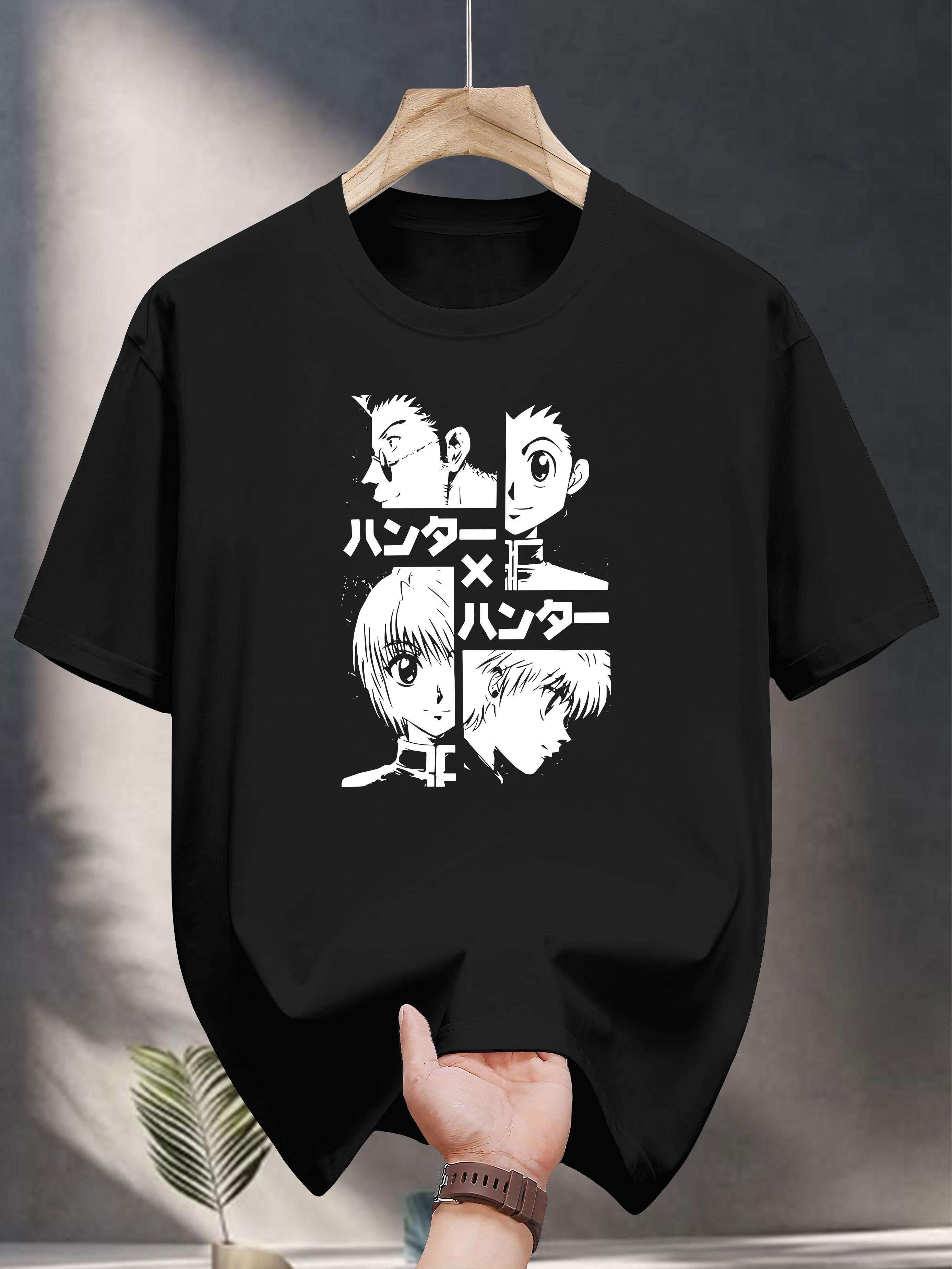 Print Short Sleeve T-shirt - Casual Summer Tee with Anime-Inspired Design S