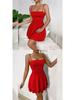 Women's European & American Style Sexy Spaghetti Strap Backless Dress