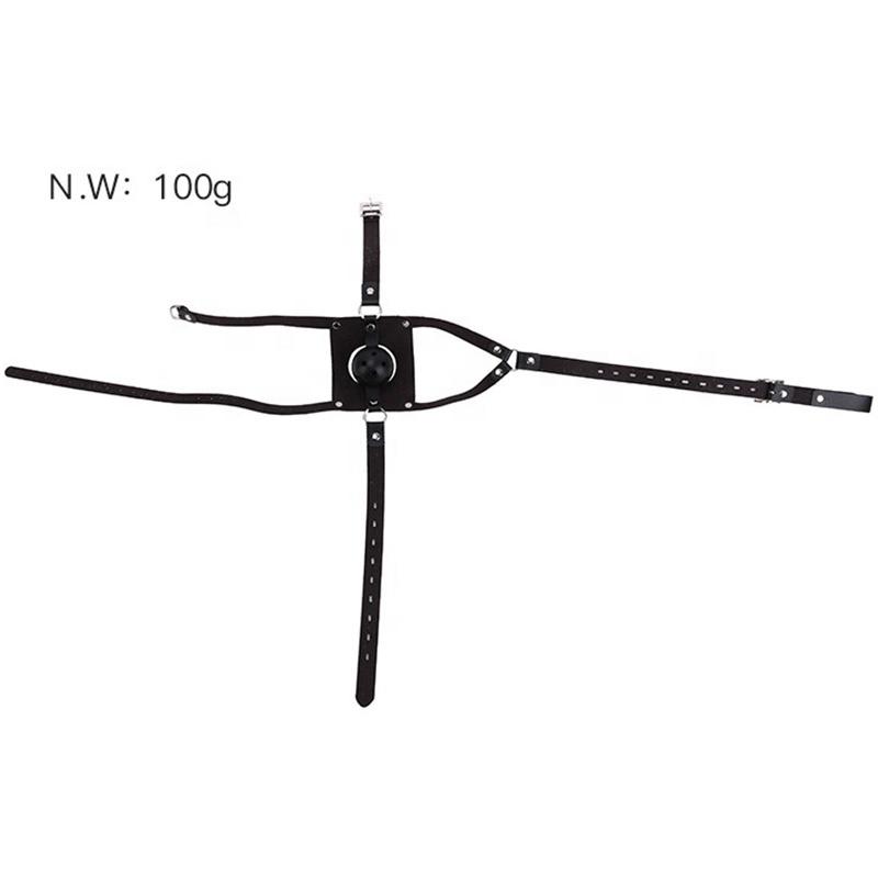 Erwachsene Sexspielzeug Leder Kopfgeschirr Bondage Offener Mund Ballknebel Zurückhaltung SM Sexspielzeug für