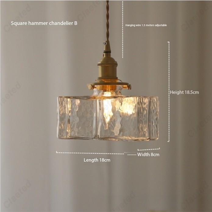 European Simple Retro LED Glass Chandelier Living Room Dining Room Corridor Balcony Bedroom Decorative Lighting