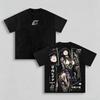 Vintage Wash Hinata Front Rückseite Druck T-Shirt, Oversized Retro Gewaschenes Anime Tee, Unisex Grunge Streetwear Schwer Baumwolle Kurzarm Oberteil