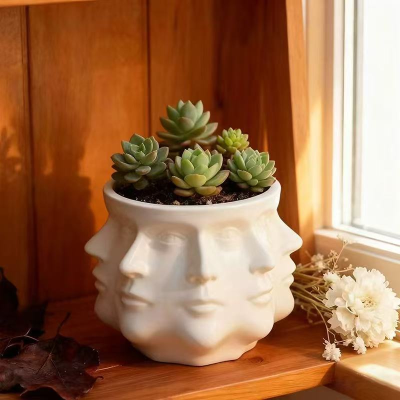 New 3D Printed Abstract Multi-Faceted Flower Pot Creatively Unique Succulent Potted Indoor Garden Balcony Outdoor Decoration