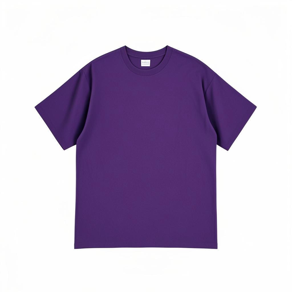 400g Heavyweight Pure White Long-Staple Cotton Summer Short-Sleeve Loose Crew Neck Base Layer T-Shirt