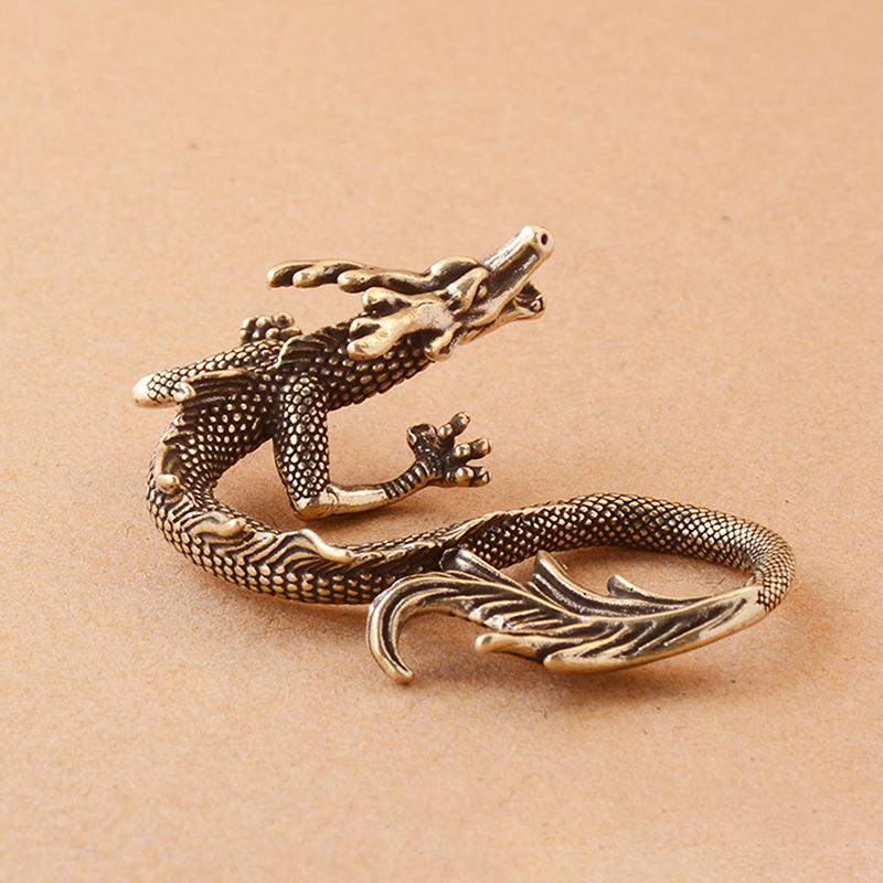 Chinesische Tier-Drachen-Statue, Bronzefigur, Ornamente, antikes Kupfer, mythisches Tier, Miniatur-Heimdekoration, Kunsthandwerk-Kollektion