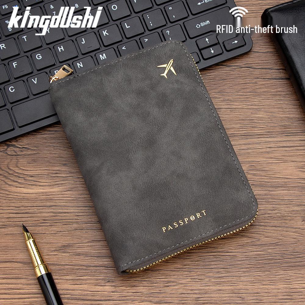 

RFID Защита от кражи Многофункциональный Кошелек для паспорта на молнии и Органайзер для путешествий серый