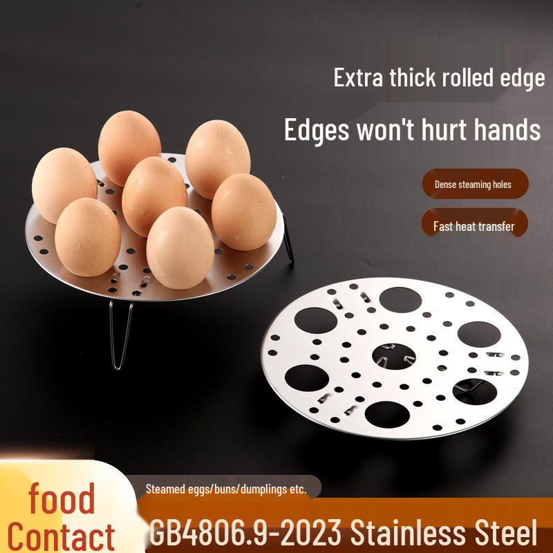 Multifunctional Stainless Steel Foldable Egg Steaming Rack with Water Separation