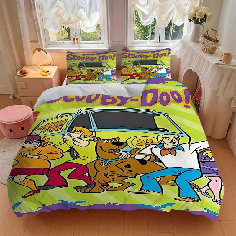 3pcs Scooby-Doo Duvet Cover Set - Machine Washable, Includes 1 Duvet Cover and 2 Pillowcases, No Core Included yy251022242